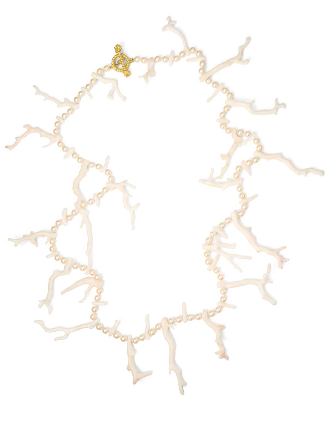 Coral Branch Necklace in White