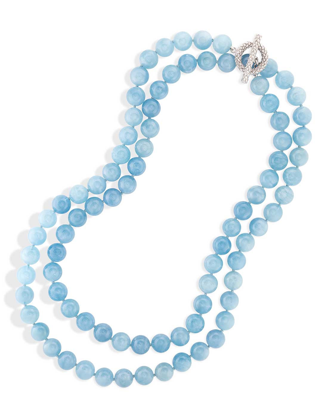 AquamarineRoundBeadWrapNecklace